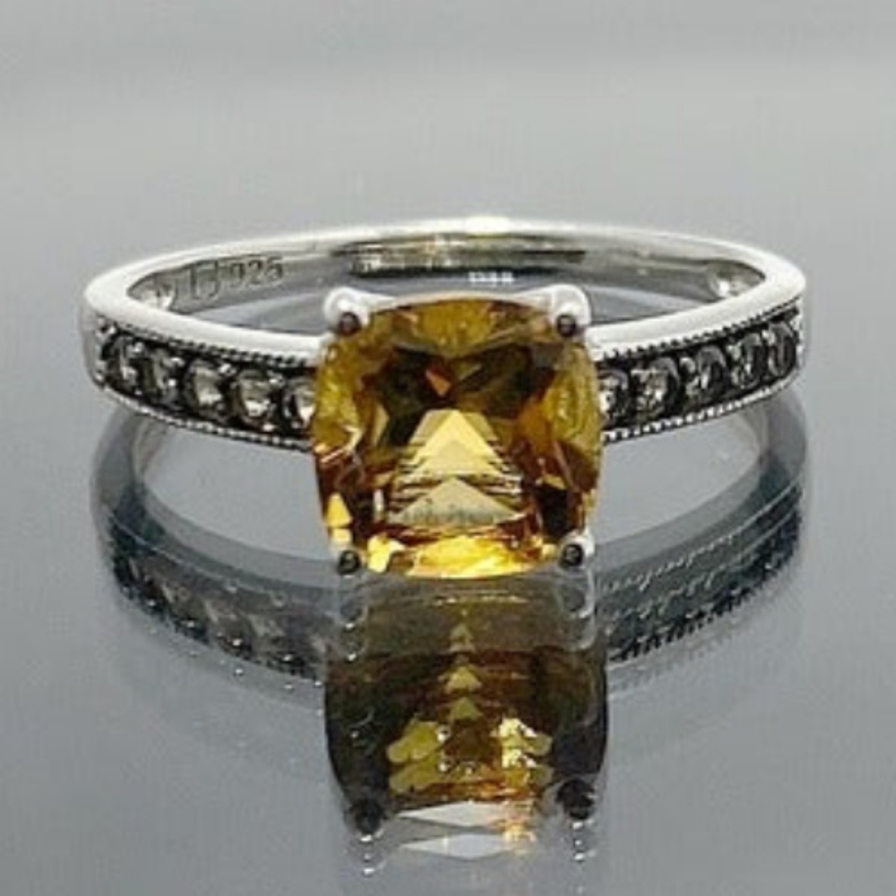 Authentic Italian. Lorenzo 925 SS Gen. Citrine/Smoky Quartz